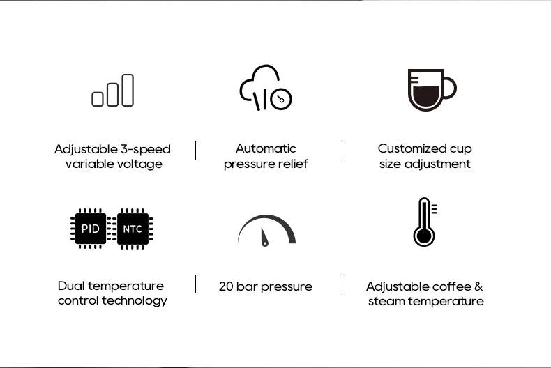 HiBREW Semi Automatic Espresso Coffee Machine DIY Function 20Bar Pressure Temperature Adjustable For Cappuccino & Latte H10plus