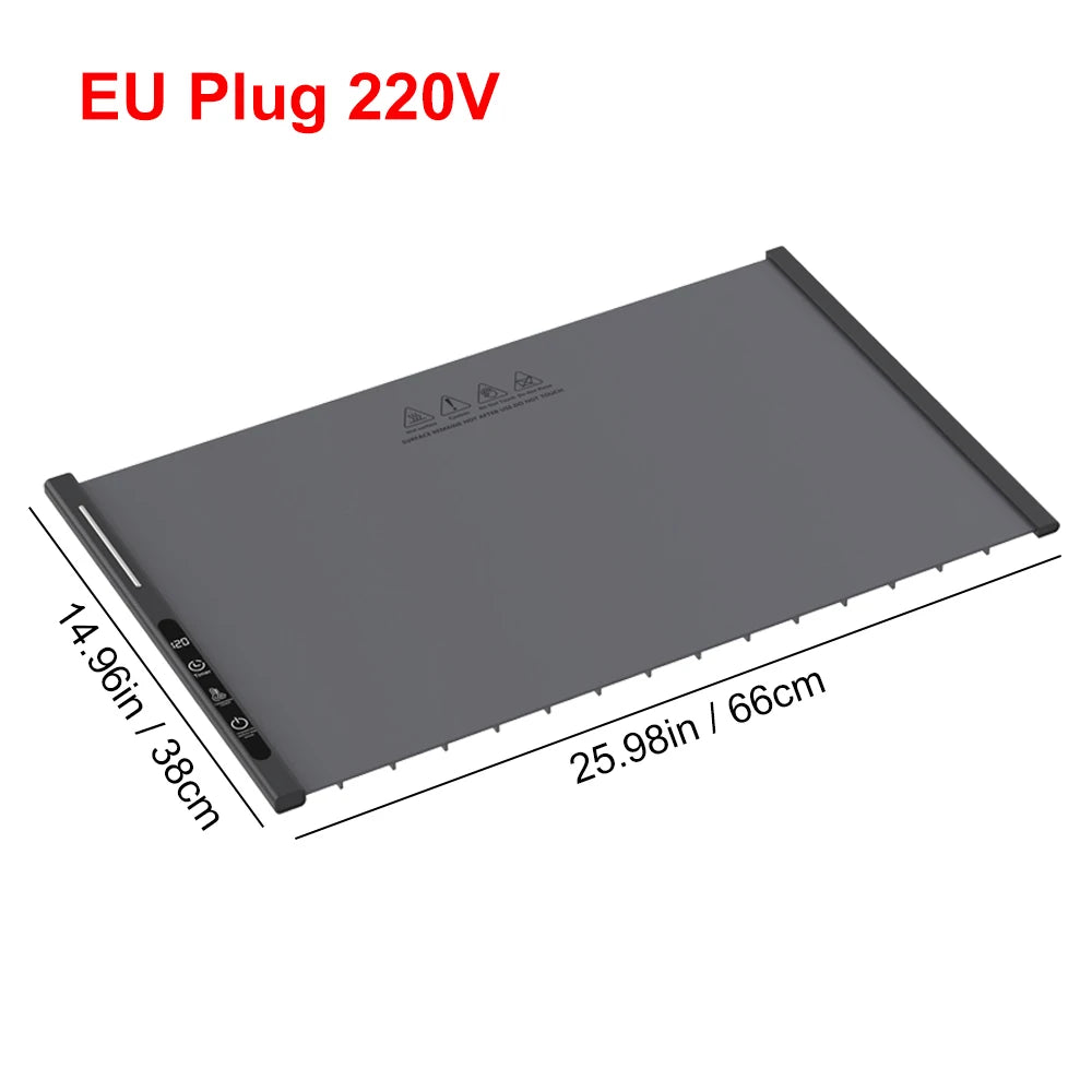 Electric Food Warmer Plate Silicone Foldable Warming Tray Portable Dining Table Food Heater Fast Heating Electric Warming Plate