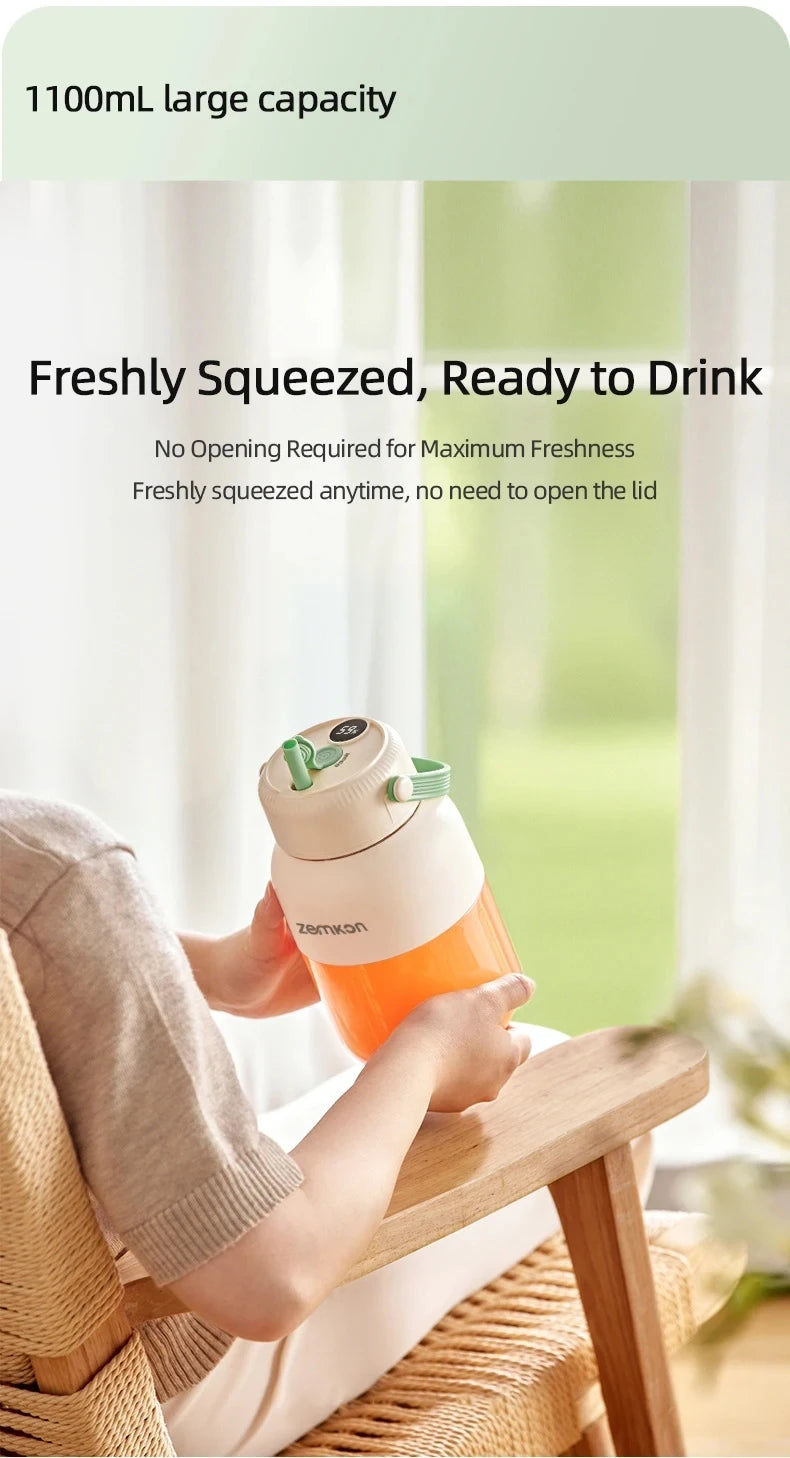 1100ML Portable Juicer Fresh Fruit Mixer 26 Blades USB Rechargeable Multifunctional Juicer Ice Crusher Smoothie Blender For Home