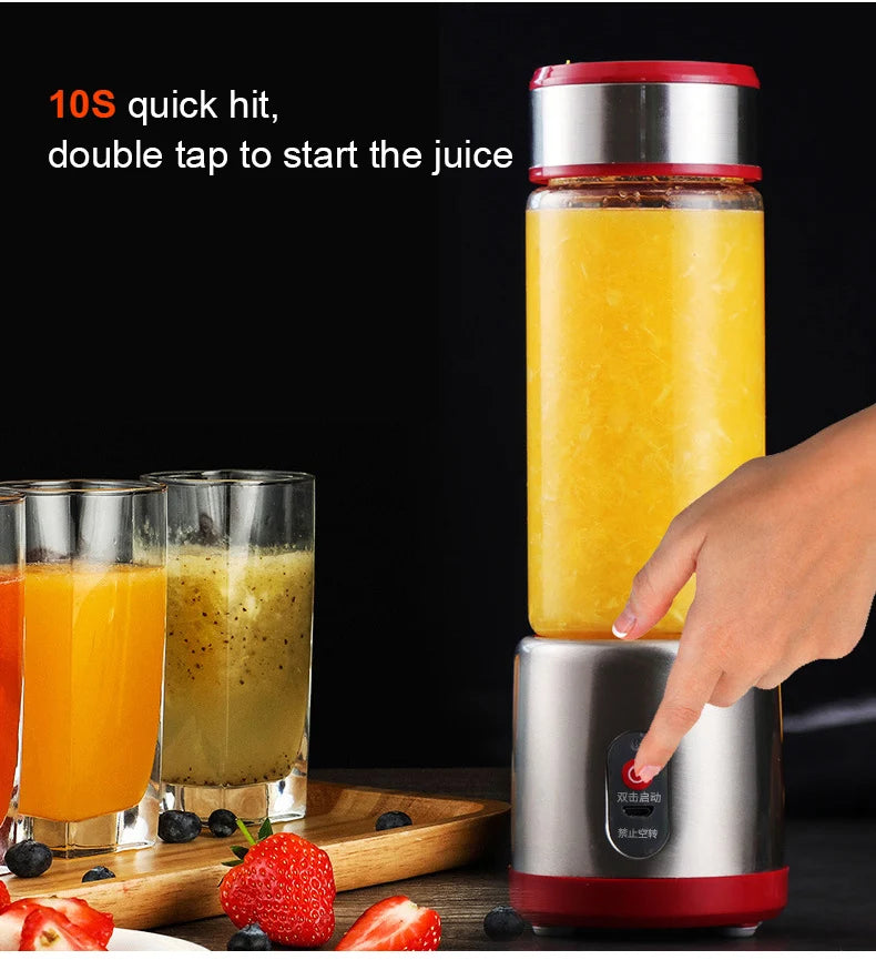 Multifunction Juicers Portable Electric Blender USB Rechargeable Electric Mixer Fruit Orange Milkshake Juice Maker Machine 450M