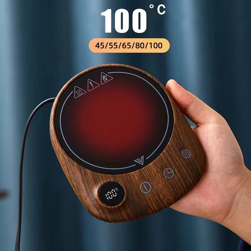 220V Cup Heater Coffee Mug Warmer Hot Tea Makers 100°C Warmer Coaster 5 Gear Temperature Cup Heaters Coffee Milk Tea Heating Pad