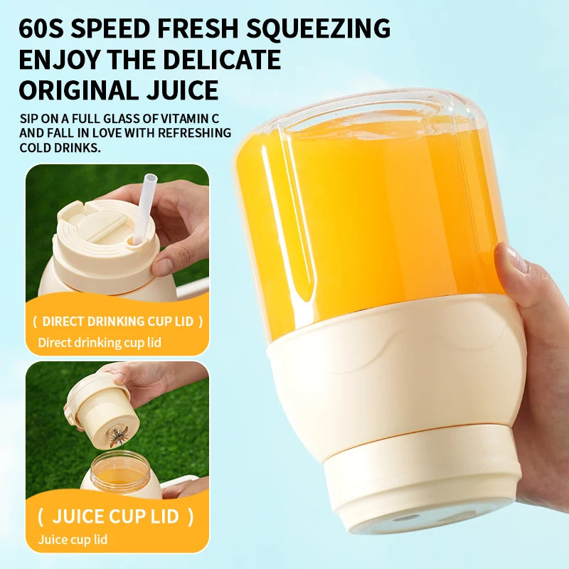 1 set of electric juicer, portable rechargeable blender for smoothies and milkshakes, suitable for office, gym, and travel