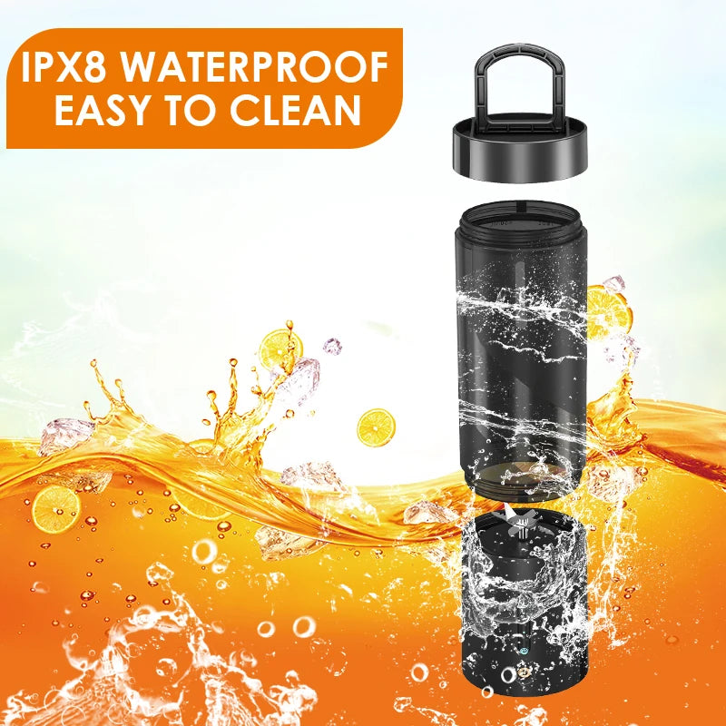Portable Electric Juice Blender USB Rechargeable Fruit Juicer Mixer for Shakes Smoothies 450ML Househould Outdoor Juicing Cup
