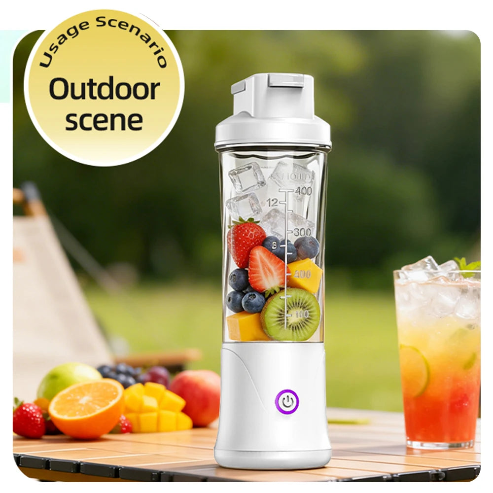 12 Blades Portable Fruit Juicer 450ml Electric Juice Cup Rechargeable Mini Blender Ice Crusher Shakes And Smoothies Maker