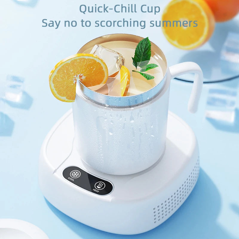Quick-Chill Cup 2 In1 Coffee Milk Beer Heating Cooling Cup Refrigeration Cup Thermostatic Refrigeration Creative Ice-Cooling Cup
