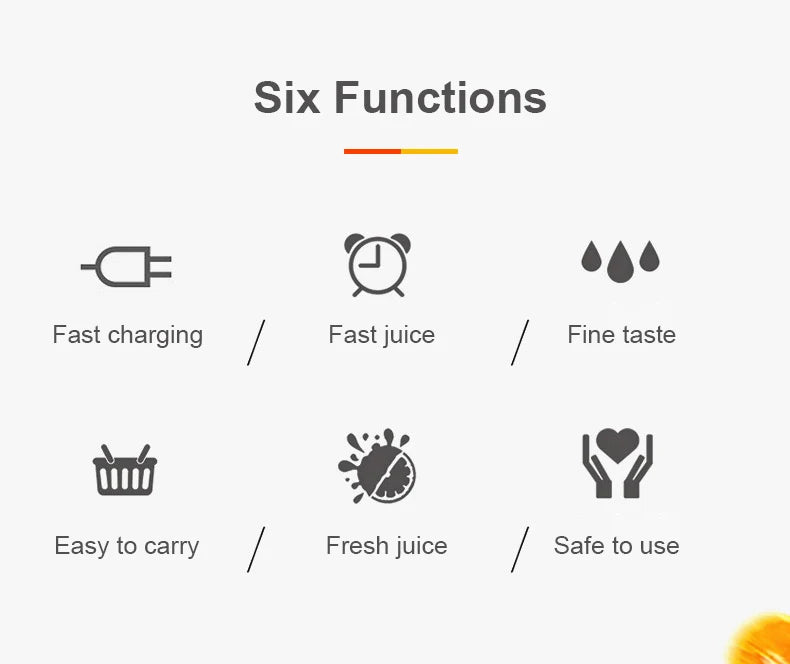 Multifunction Juicers Portable Electric Blender USB Rechargeable Electric Mixer Fruit Orange Milkshake Juice Maker Machine 450M