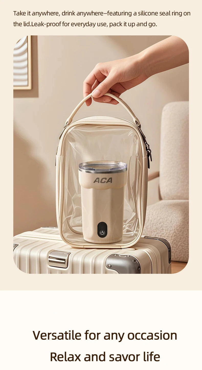 Mini Electric Automatic Magnetic Stirring Cup Smart Temperature & Battery Level Display 300ml USB-Charging Magnetic Water Cup