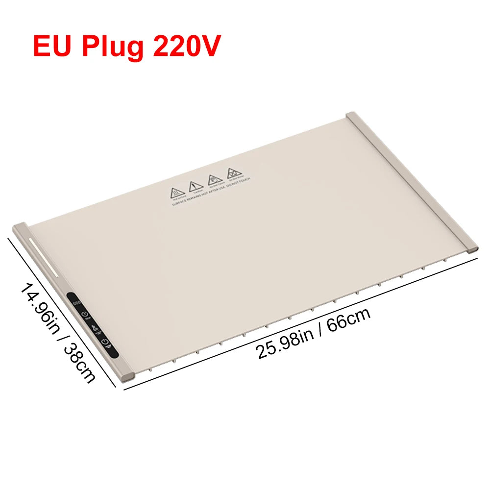 Electric Food Warmer Plate Silicone Foldable Warming Tray Portable Dining Table Food Heater Fast Heating Electric Warming Plate
