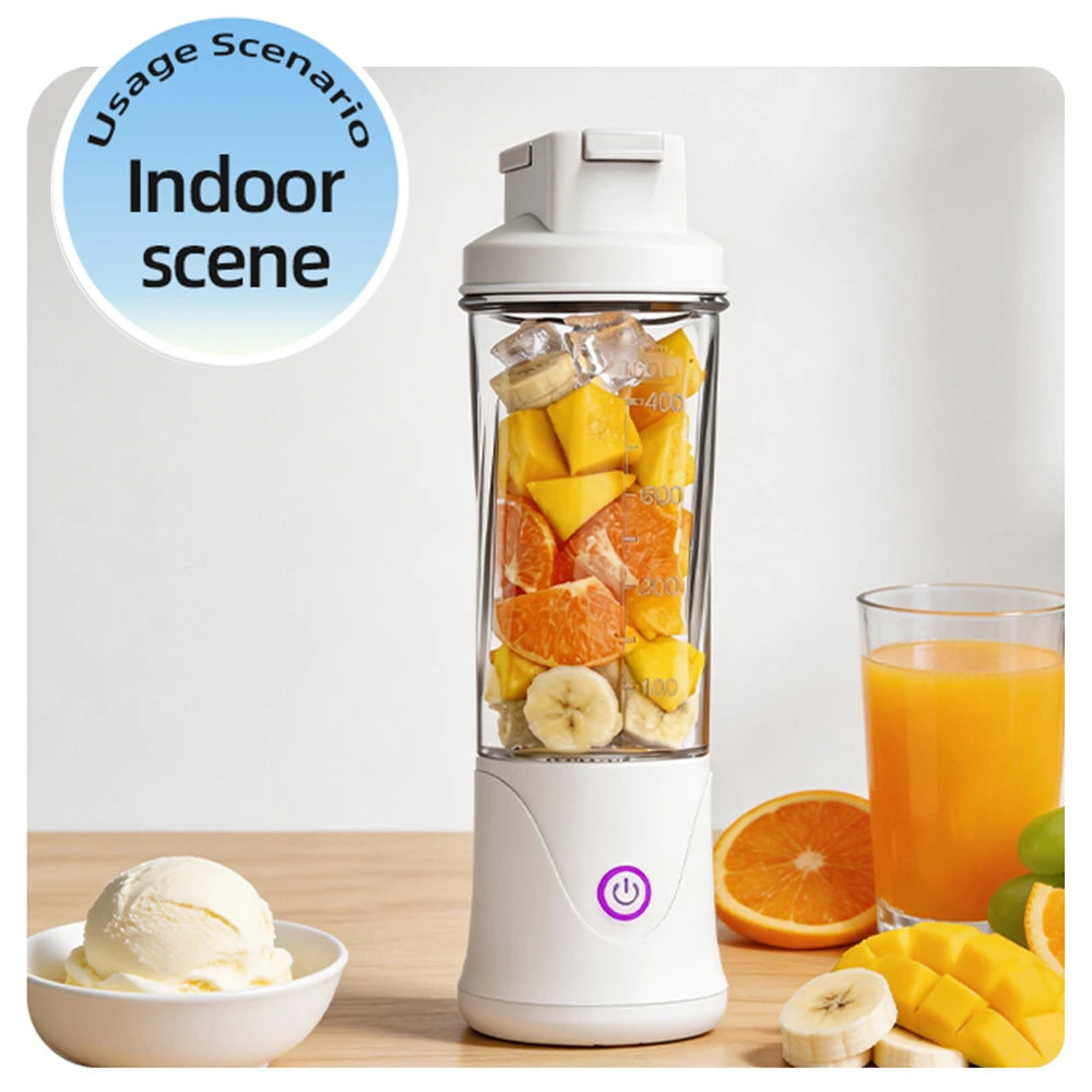 12 Blades Portable Fruit Juicer 450ml Electric Juice Cup Rechargeable Mini Blender Ice Crusher Shakes And Smoothies Maker