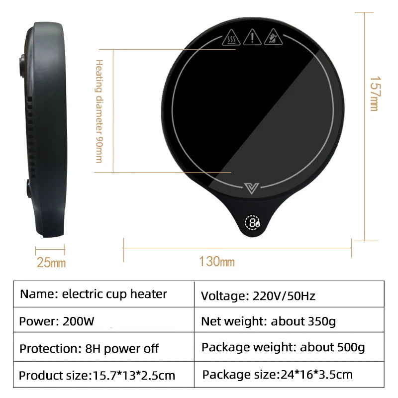 200W Electric Cup Heater Coffee Mug Warmer 100°C Hot Tea Maker Warmer Coaster Heating Pad for Milk Tea Water 110V/220V
