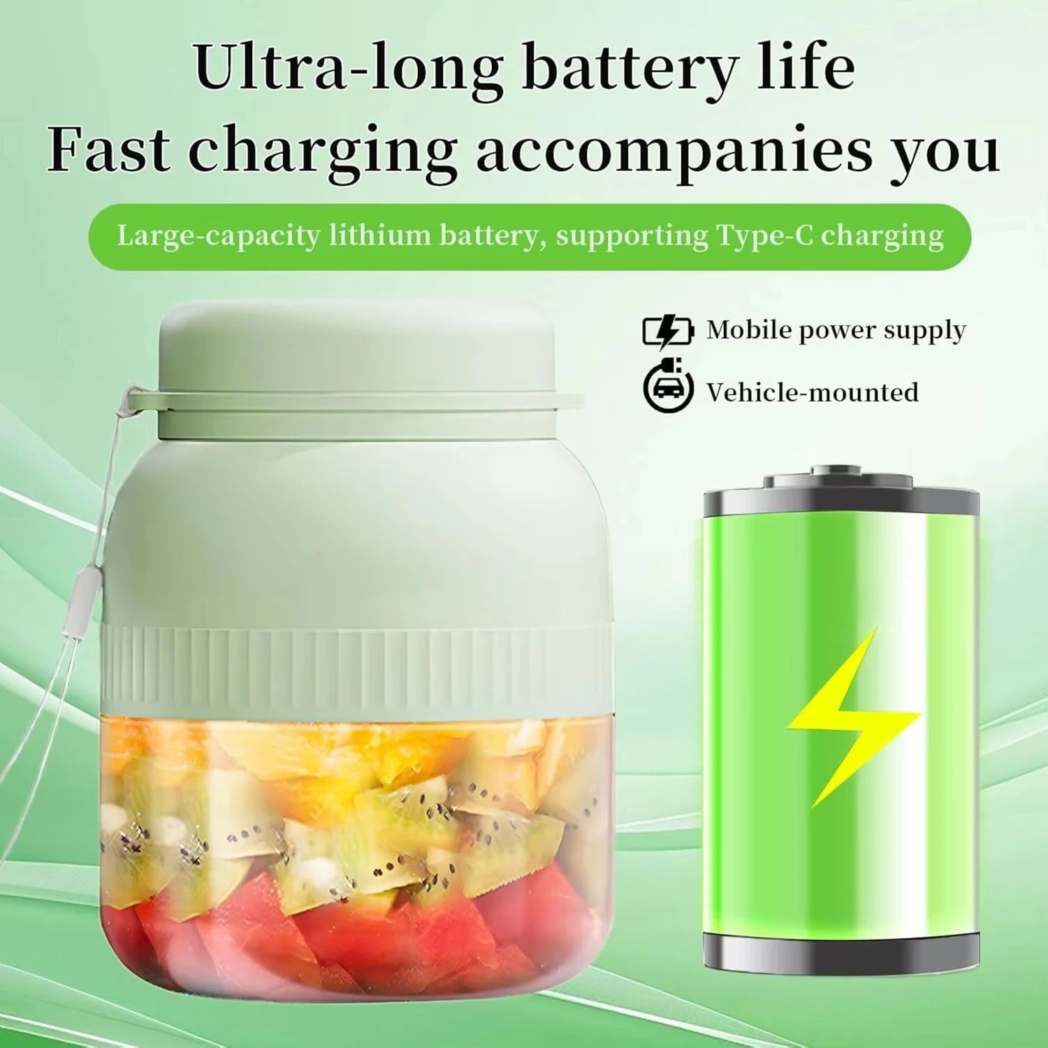 1 set of electric juicer, portable rechargeable blender for smoothies and milkshakes, suitable for office, gym, and travel
