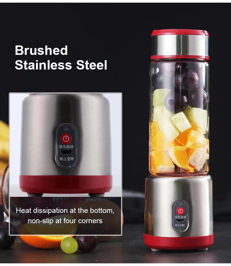 Multifunction Juicers Portable Electric Blender USB Rechargeable Electric Mixer Fruit Orange Milkshake Juice Maker Machine 450M