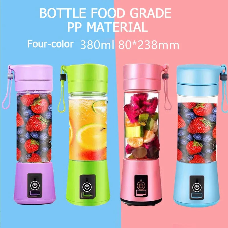 Home Kitchen Accessories Electric Mini USB 6 Blades Juicer Cup Machine Portable Fruit Kitchen Tools Bottle Juicer Blender