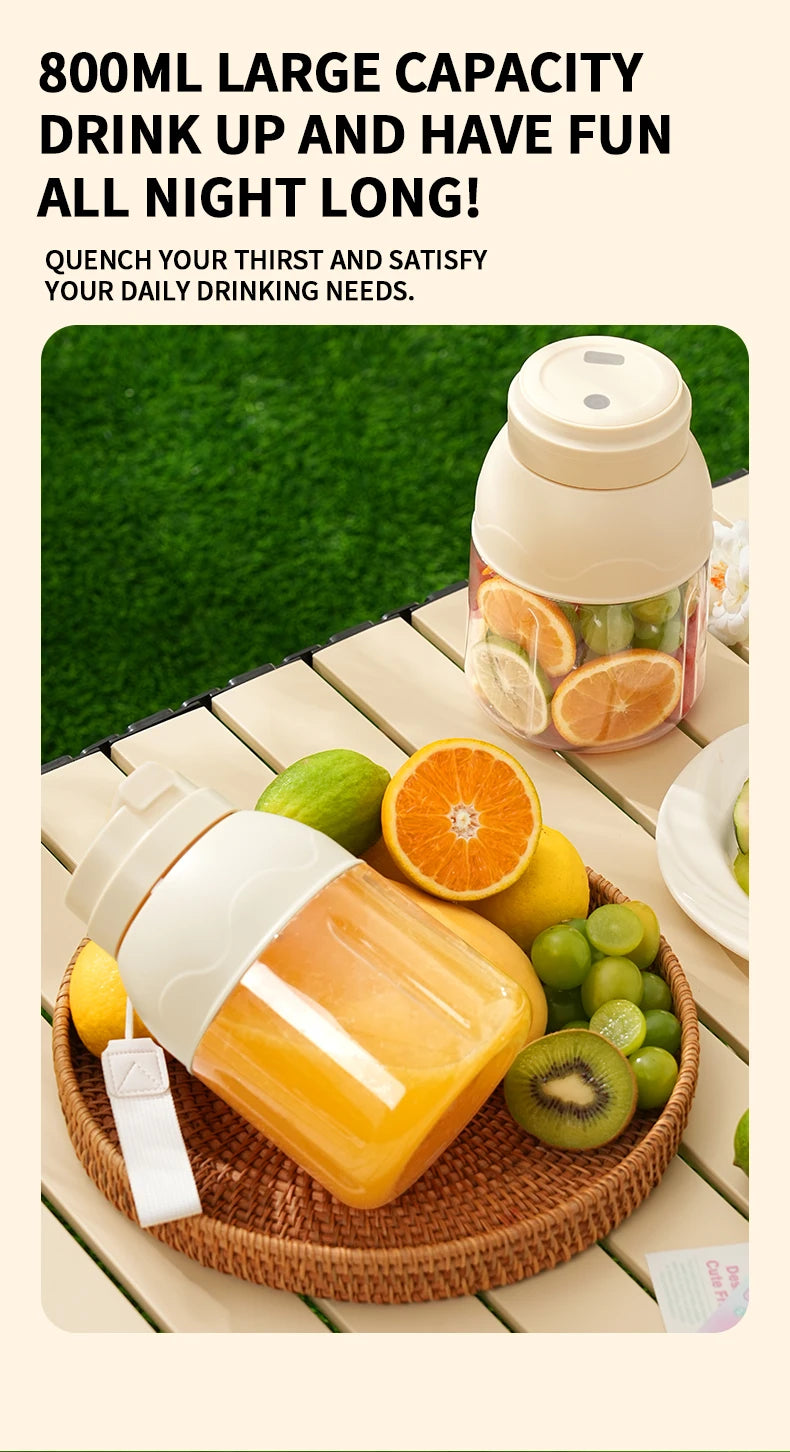 1 set of electric juicer, portable rechargeable blender for smoothies and milkshakes, suitable for office, gym, and travel