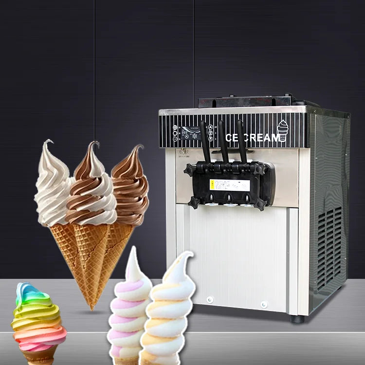 1700W Vertical Soft Serve Ice Cream Machine - Compact Commercial, Fully Automatic, Portable Stainless Steel, Easy Clean,