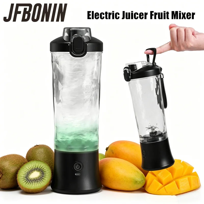 Portable Blender Electric Juicer 600ML Fruit Mixers 4000mAh USB Rechargeable Smoothie Mini Blender Multifunction Juice Maker