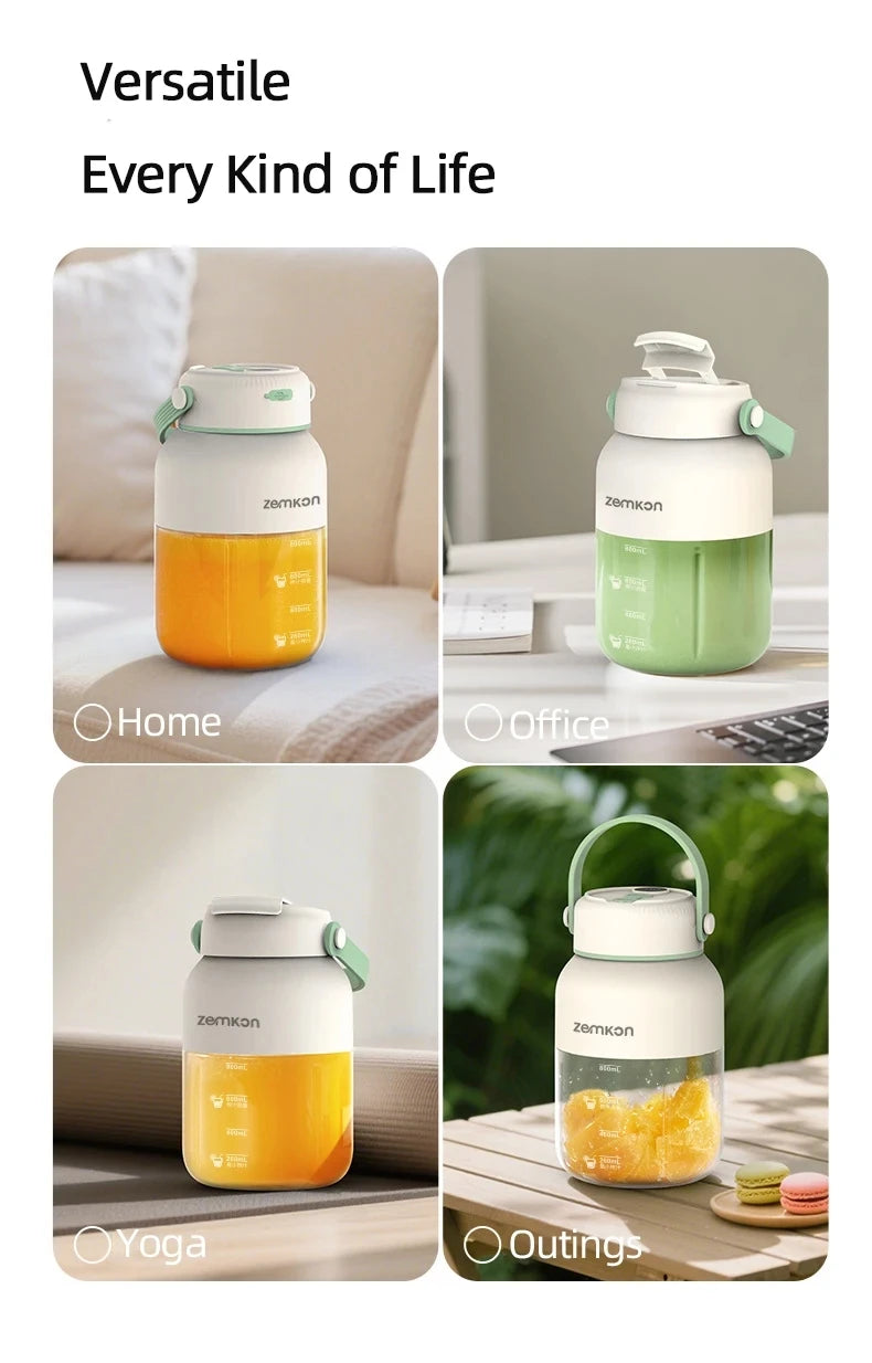 1100ML Portable Juicer Fresh Fruit Mixer 26 Blades USB Rechargeable Multifunctional Juicer Ice Crusher Smoothie Blender For Home