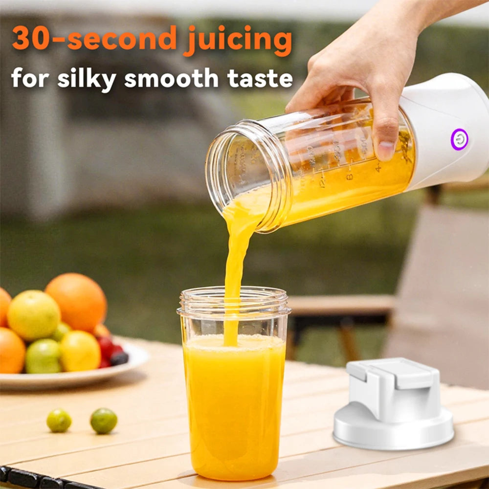 12 Blades Portable Fruit Juicer 450ml Electric Juice Cup Rechargeable Mini Blender Ice Crusher Shakes And Smoothies Maker