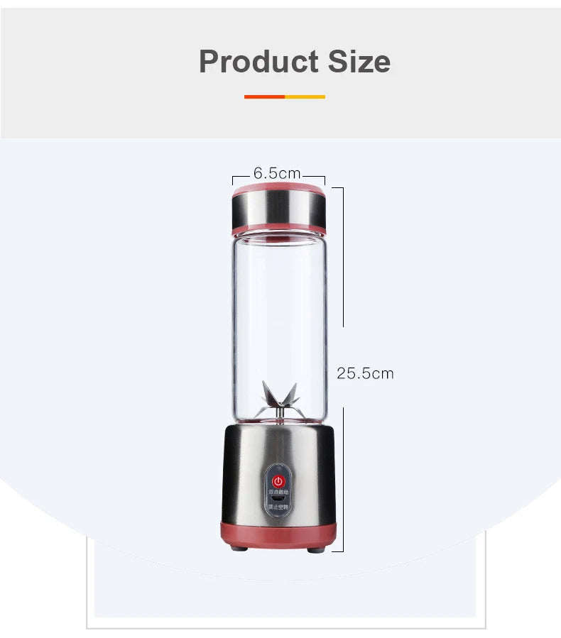 Multifunction Juicers Portable Electric Blender USB Rechargeable Electric Mixer Fruit Orange Milkshake Juice Maker Machine 450M