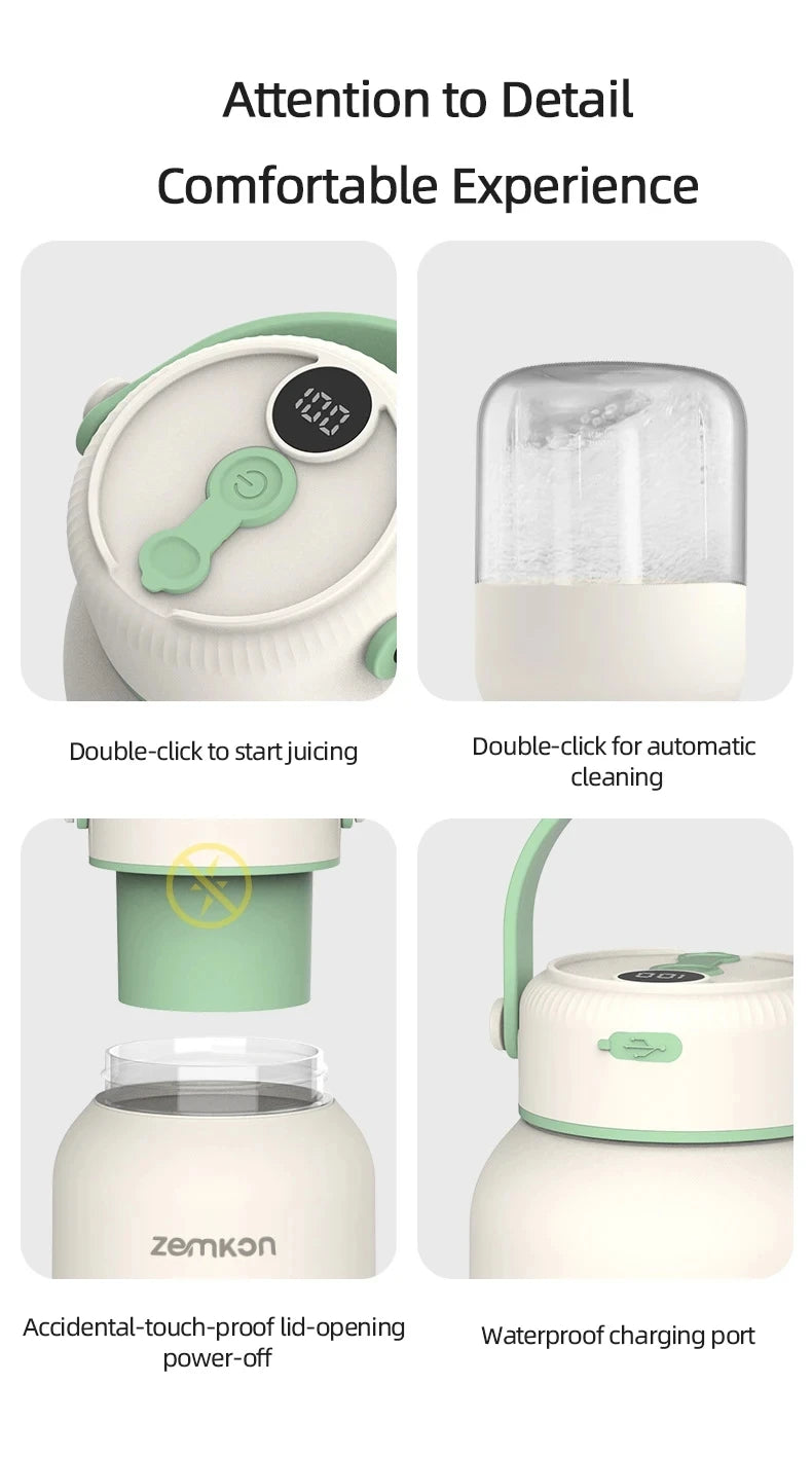1100ML Portable Juicer Fresh Fruit Mixer 26 Blades USB Rechargeable Multifunctional Juicer Ice Crusher Smoothie Blender For Home