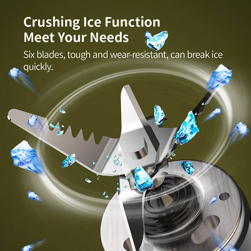 Portable USB juicer Fresh Juice Bottle Blender Plus 500ml  Wireless  Fruit Mixers 6 Blades 2400mAh Food Milkshake Ice Crush Cup