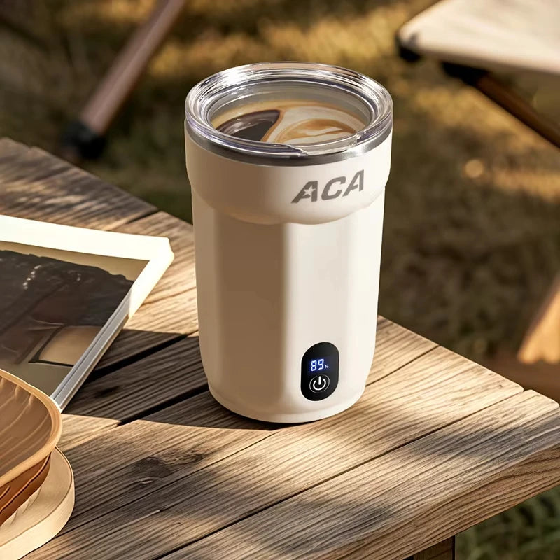 Mini Electric Automatic Magnetic Stirring Cup Smart Temperature & Battery Level Display 300ml USB-Charging Magnetic Water Cup