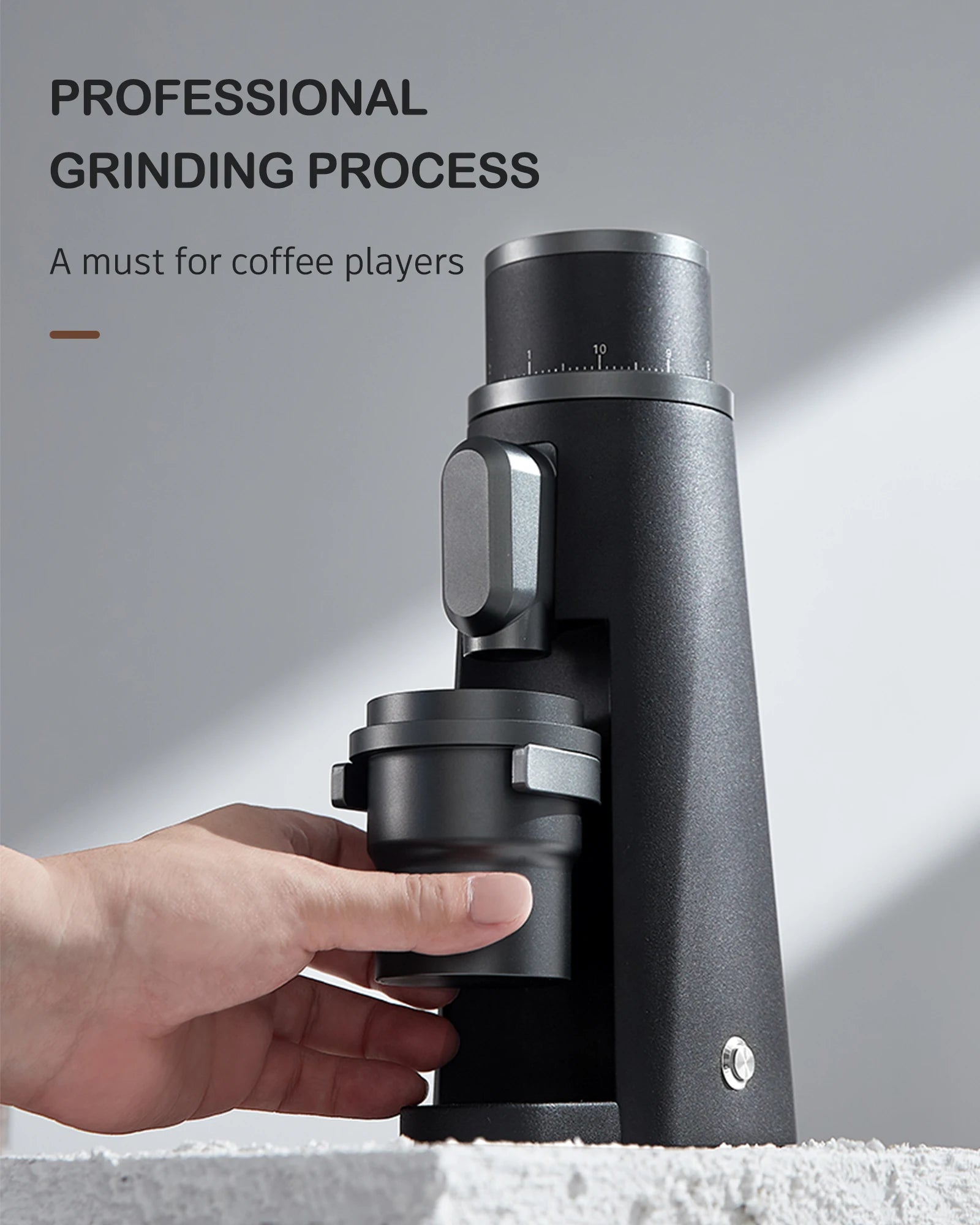 STARSEEKER EDGE Titanium Burr Coffee Grinder 48MM Espresso Burrs Stepless Fineness Adjustment Electric Coffee Grinders Black