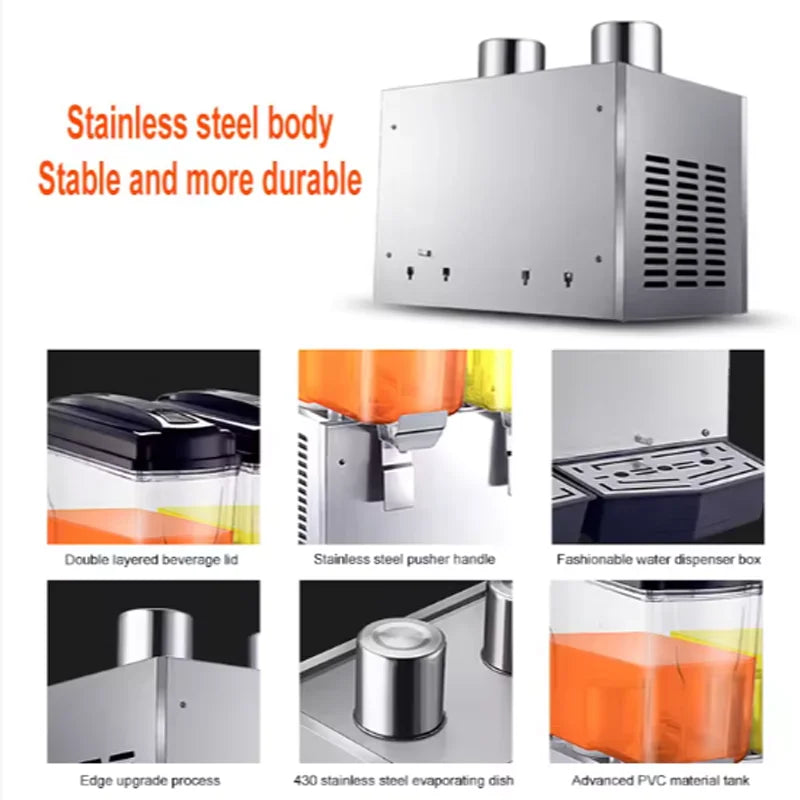 Double Can Industrial Cold Beverage Machine Buffet Frozen Orange Juice Machine