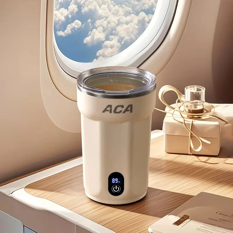 Mini Electric Automatic Magnetic Stirring Cup Smart Temperature & Battery Level Display 300ml USB-Charging Magnetic Water Cup