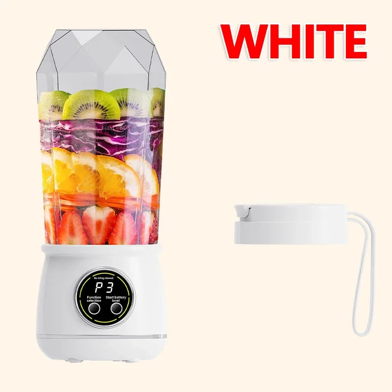 New 10 Blades Portable Fruit Juicer 550ml Capacity 3 Gears USB Rechargeable Blender Ice Crusher for Shakes and Smoothies Juicer