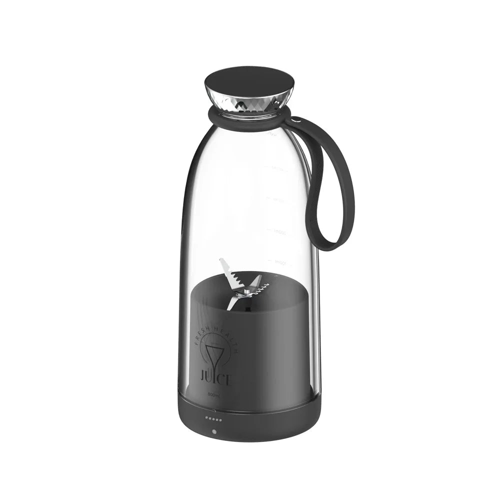 Portable USB juicer Fresh Juice Bottle Blender Plus 500ml  Wireless  Fruit Mixers 6 Blades 2400mAh Food Milkshake Ice Crush Cup