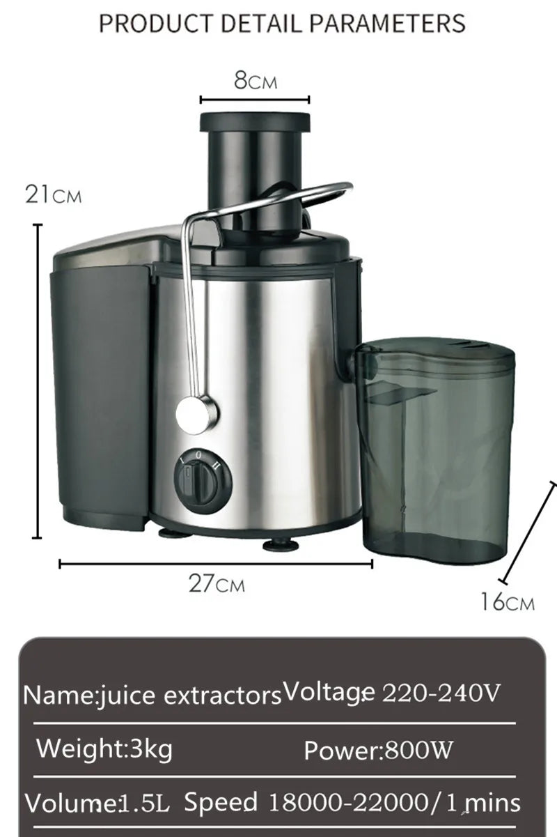 Electric Centrifugal Juicer Large Caliber Juice Extractor with Slag Juice Separation Machine for Orange And Fruit Juices