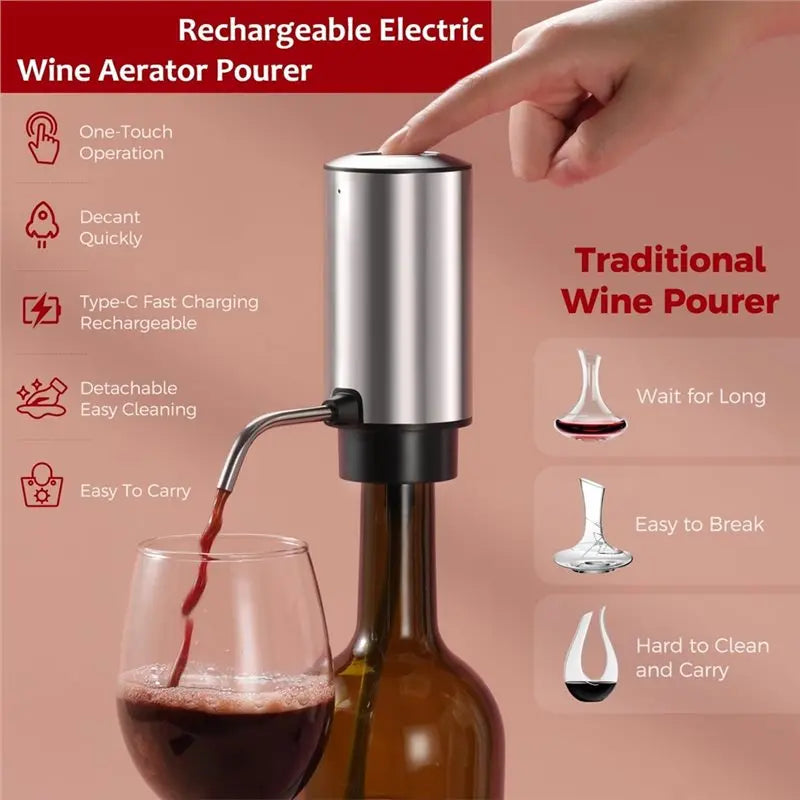 【EXCLUSIVE】Electric Bottle Pump Dispenser Touchless Automatic Beverage Pourer Electric Wine Pourer