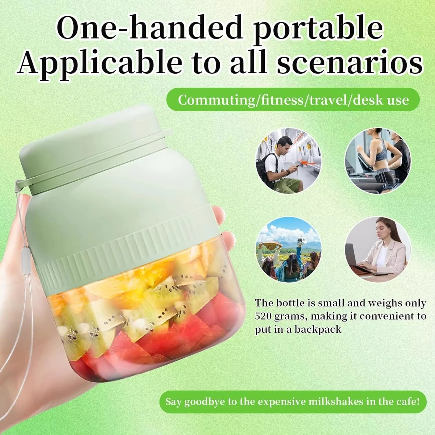 1 set of electric juicer, portable rechargeable blender for smoothies and milkshakes, suitable for office, gym, and travel