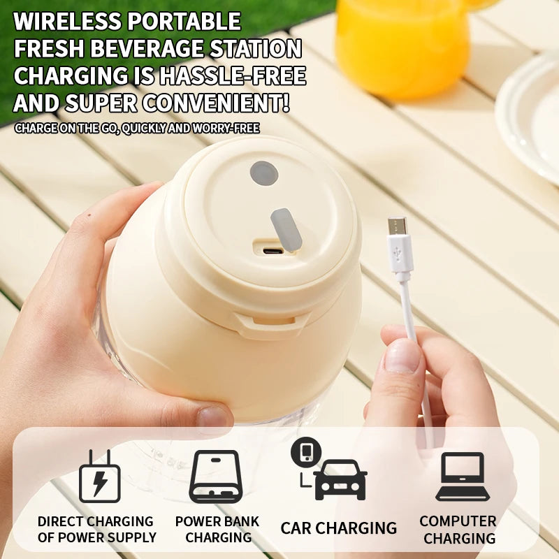 1 set of electric juicer, portable rechargeable blender for smoothies and milkshakes, suitable for office, gym, and travel