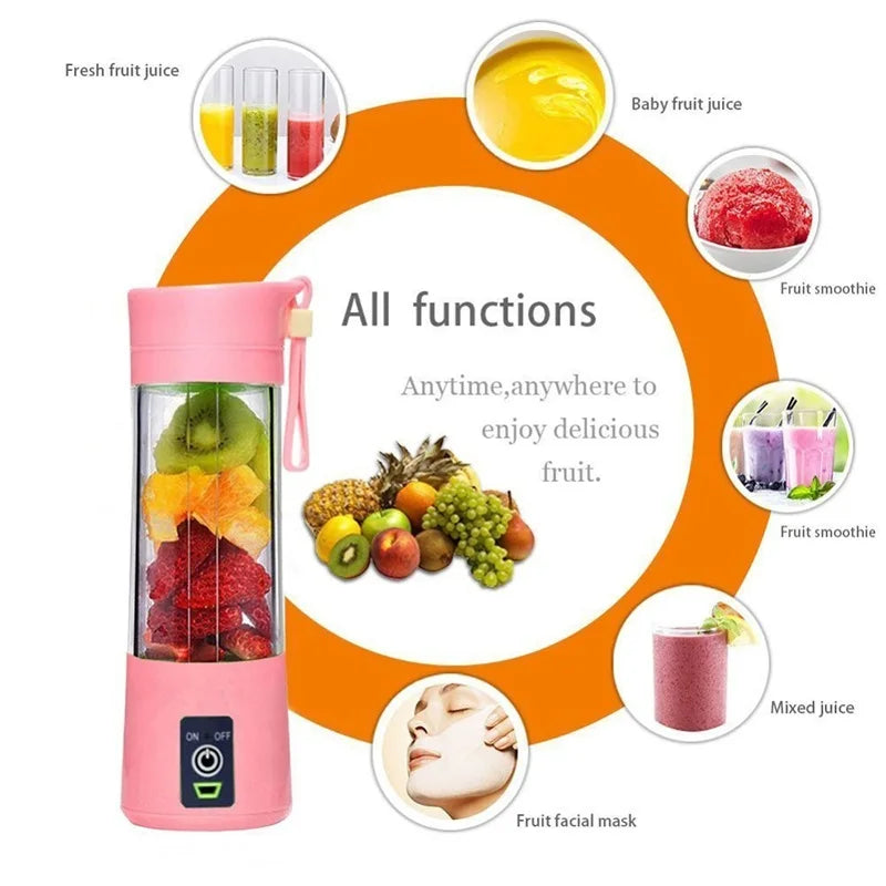 Home Kitchen Accessories Electric Mini USB 6 Blades Juicer Cup Machine Portable Fruit Kitchen Tools Bottle Juicer Blender
