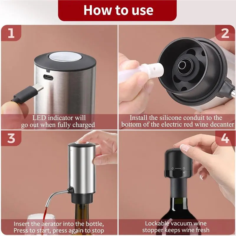 【EXCLUSIVE】Electric Bottle Pump Dispenser Touchless Automatic Beverage Pourer Electric Wine Pourer