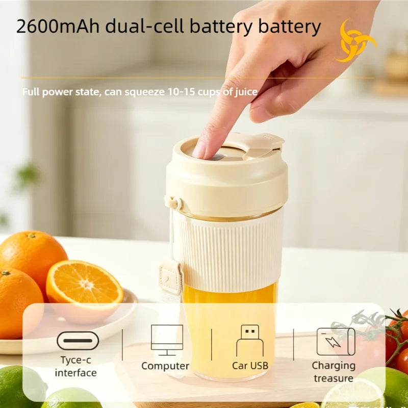 350ml Electric Juicer Cup 38 Blades Blender Milkshake Machine USB Portable Fruit Milk Mixing Tool Mini Fresh Juice Blender