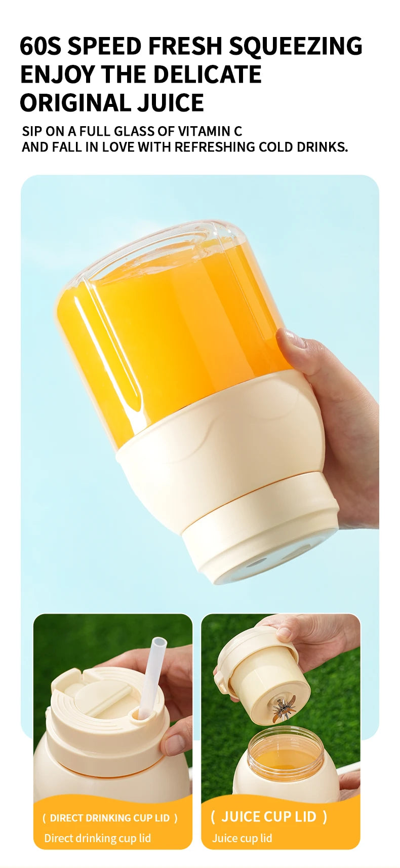1 set of electric juicer, portable rechargeable blender for smoothies and milkshakes, suitable for office, gym, and travel
