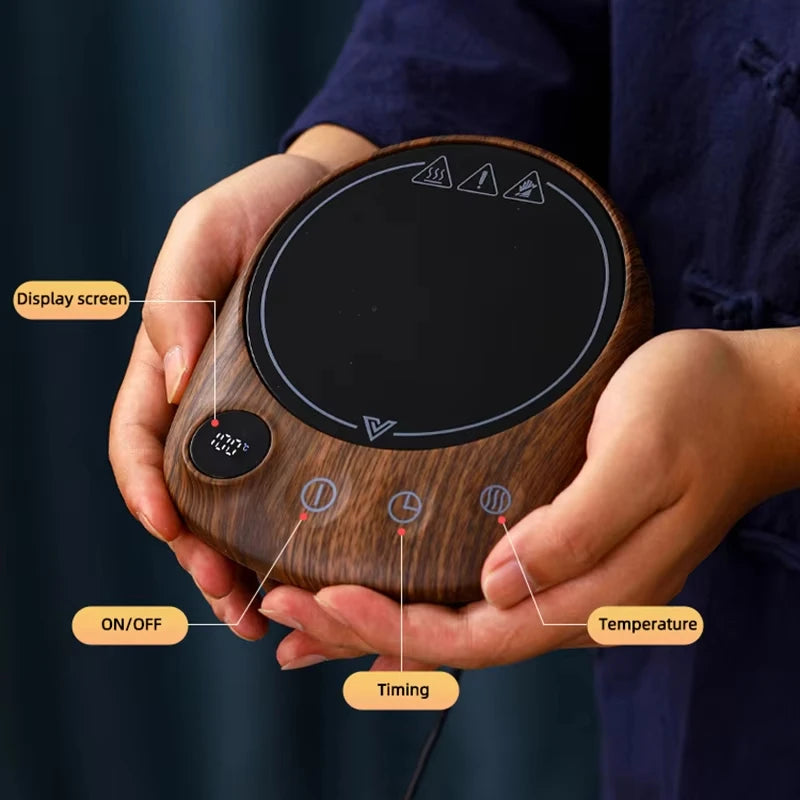 220V Cup Heater Coffee Mug Warmer Hot Tea Makers 100°C Warmer Coaster 5 Gear Temperature Cup Heaters Coffee Milk Tea Heating Pad