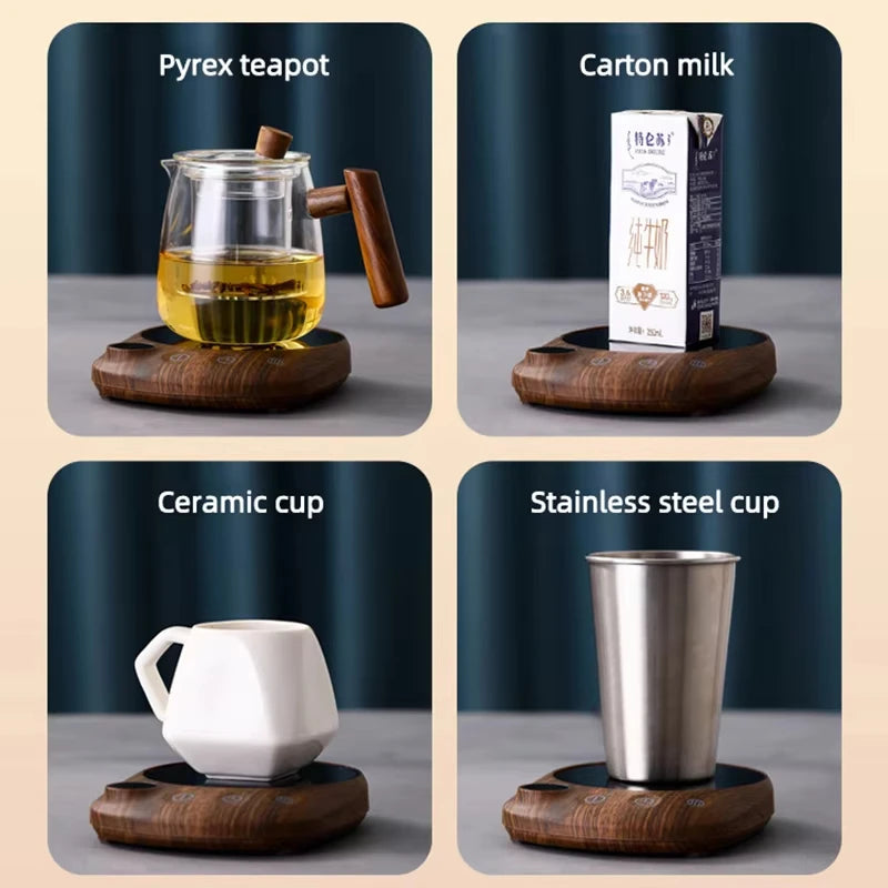 220V Cup Heater Coffee Mug Warmer Hot Tea Makers 100°C Warmer Coaster 5 Gear Temperature Cup Heaters Coffee Milk Tea Heating Pad