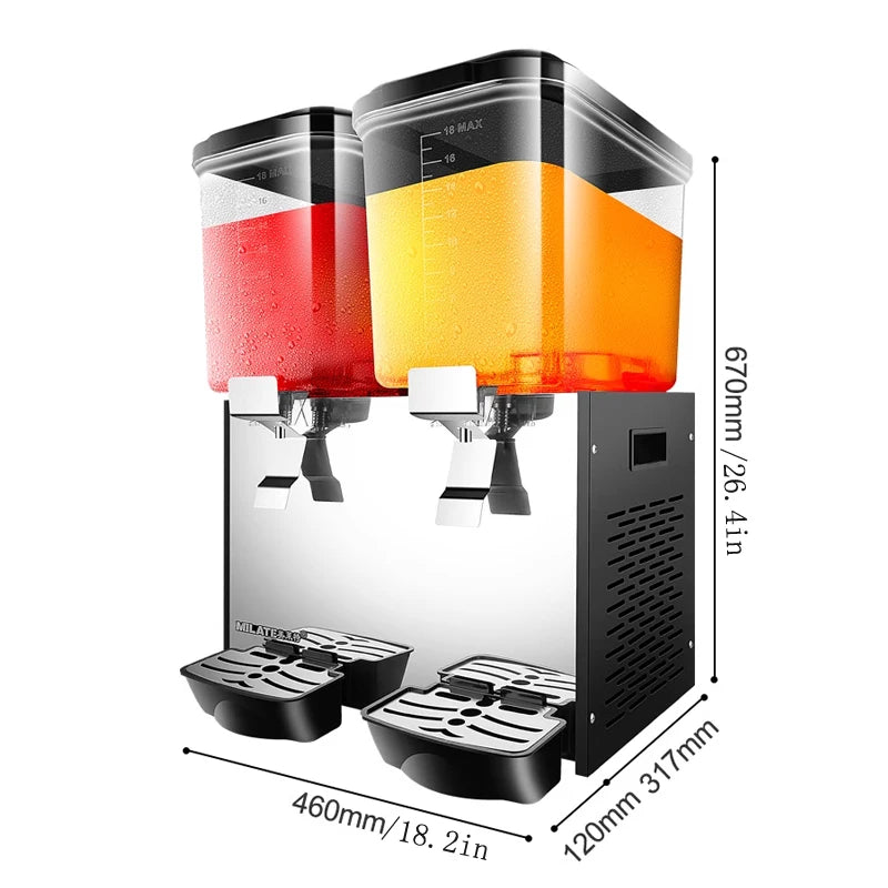 Double Can Industrial Cold Beverage Machine Buffet Frozen Orange Juice Machine