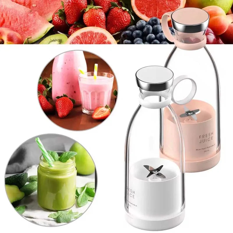 Hot Selling Wireless Electric Mini Personal Juicers Cup Frozen Pineapple Shake Mixer Bottle Portable Mini Fruit Blender